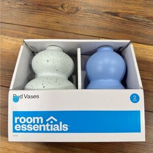 Room Essentials Vase Duo - Light Blue and Speckled Cream